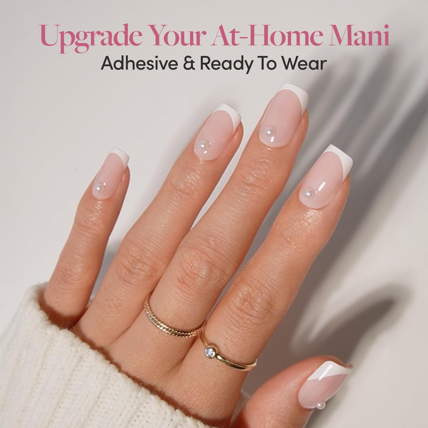 Glamnetic Nail Stickers for Nail Art - Pearlfect | 3D Pearl Adhesive Nail Decals, Customizable | 120 Gems Per Sticker Sheet, 4 Sizes