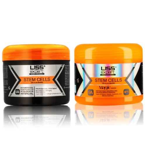 Liss Expert Stem Cells Smoothing Treatment 8.45 oz (ONE shoulder length app) and Magic AI Mask, 8.45 oz Set Hyaluronic Acid, Collagen, Argan Oil, Keratin and Stem Cells for after care SET (1, 8.45)
