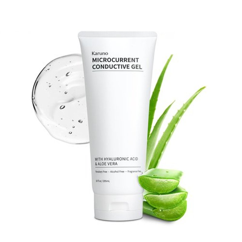 KARUNO 10oz Microcurrent Conductive Gel – Hydrating Gel with Hyaluronic Acid & Aloe Vera – Fragrance-Free, Paraben-Free, Non-Irritating