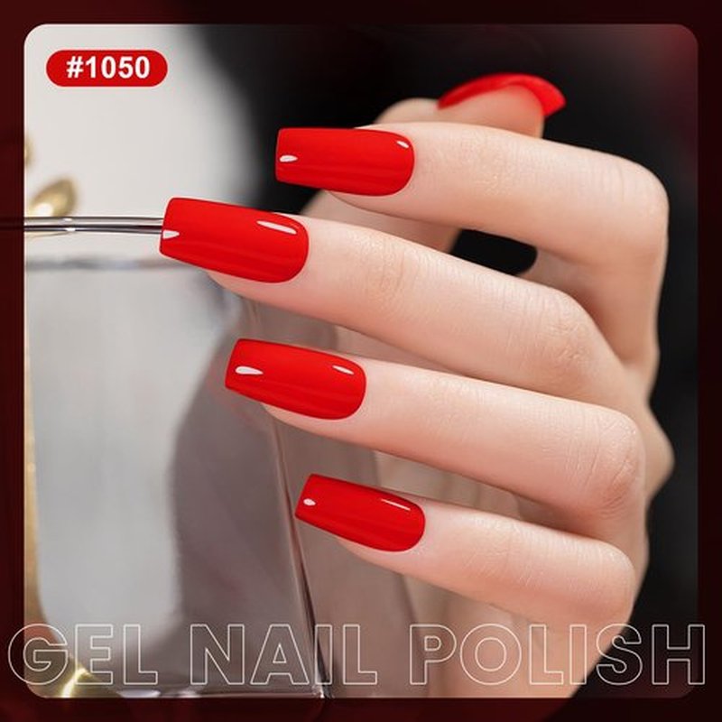 RARJSM Red Gel Nail Polish Set - 2pcs Bright Red Air Dry Lacquer & Opaque Gel for DIY Nail Art | 15ml