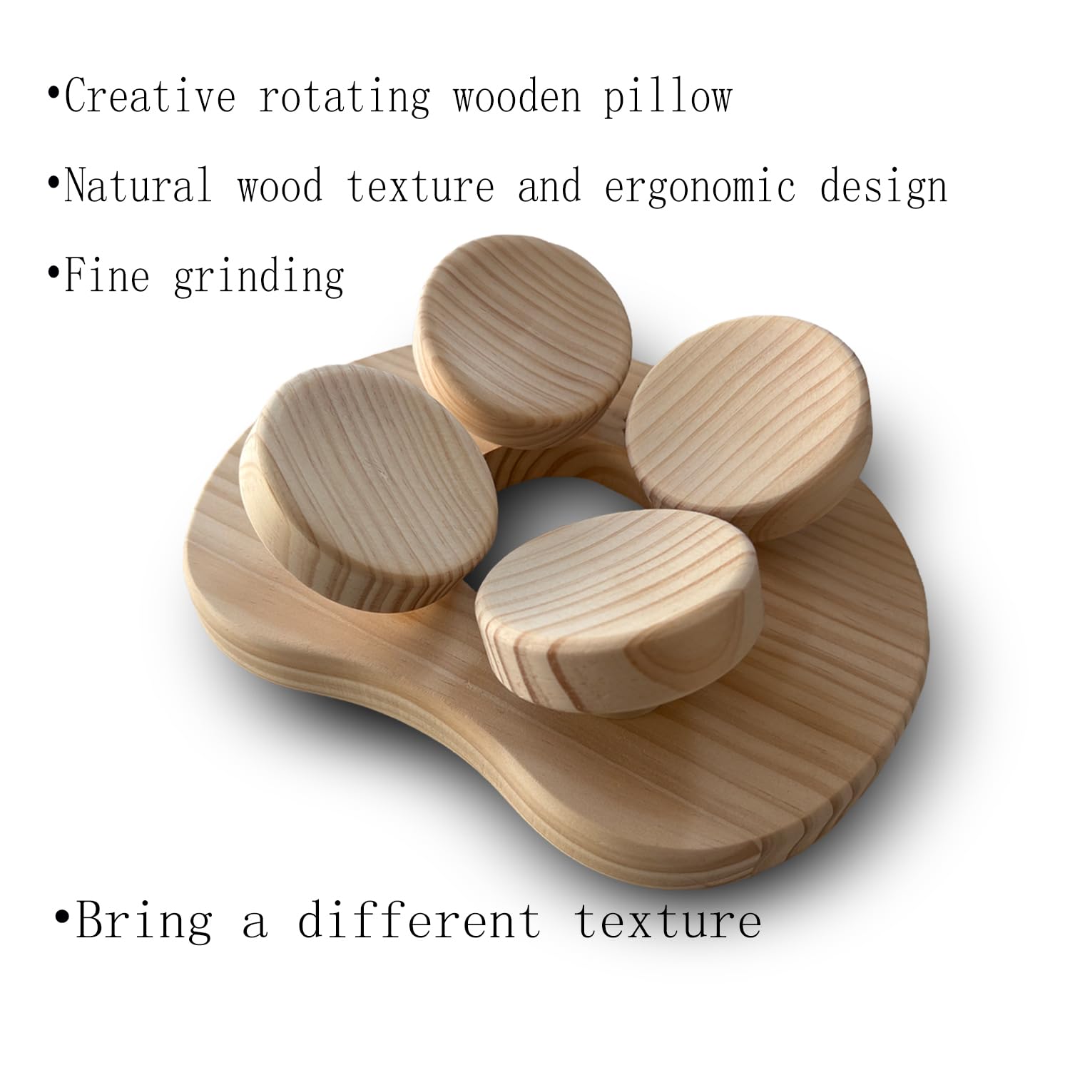 Benks Wooden Sauna Headrest with rotatable disc, Sauna Pillow，Sauna Accessory for Stiff Neck, Shoulder Pain, Head Health and Relaxation