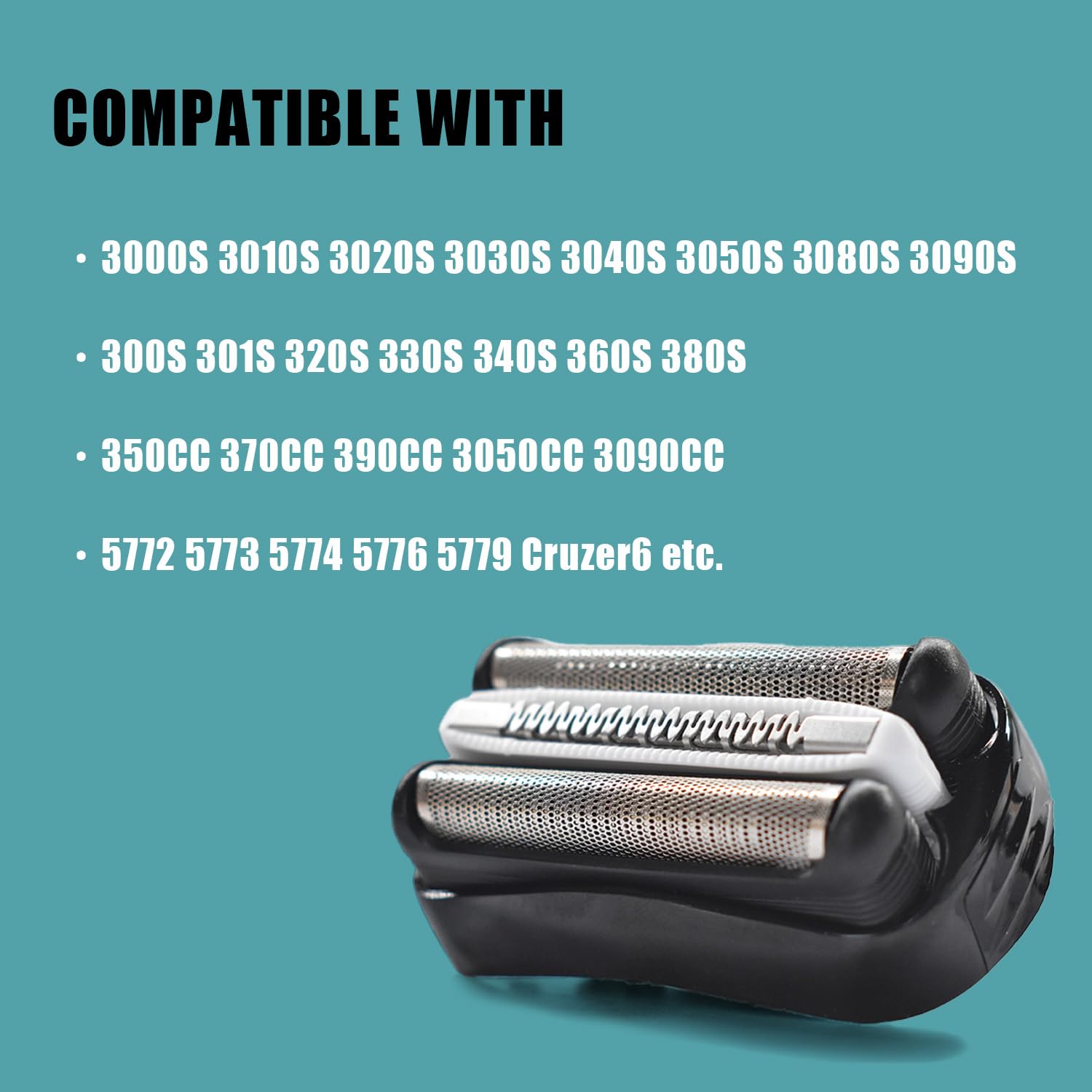 32B Replacement Shaver Head for Braun Series 3,Shaving Razor Head Suitable for Braun S3 3000s 3010s 3020s 3030s 3040s 3050cc 3070cc 3080s 3090cc 310s 320 330 340 350cc ect (2PCS)