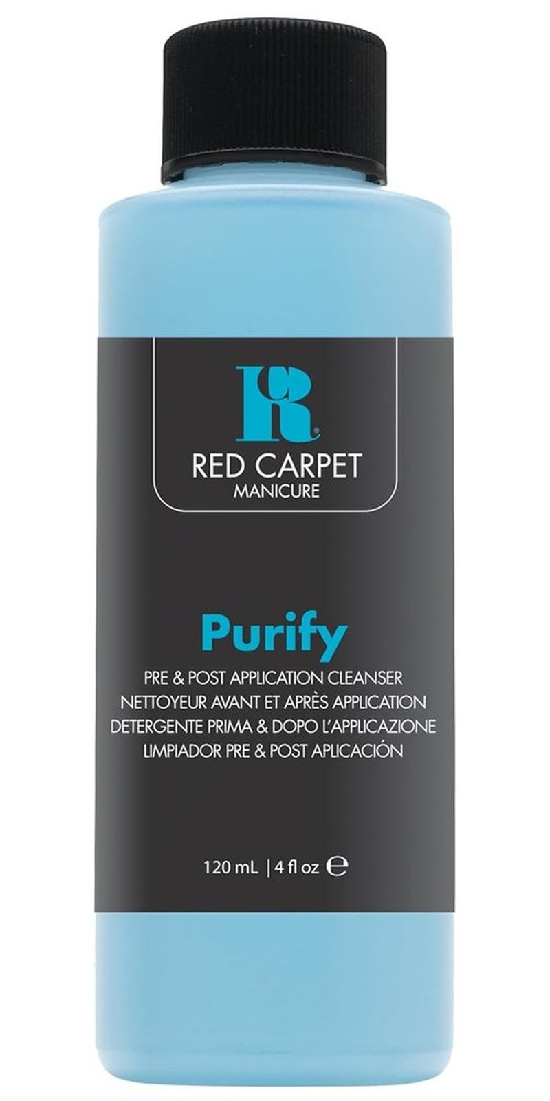 RC Red Carpet Manicure Purify Pre & Post Gel Cleanser - Removes Tacky Residue for High-Shine Finish | 4 Fl. Oz.