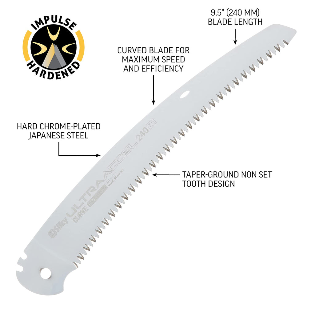 Silky Replacement Blade Ultra Accel 240mm Curved Blade Large Teeth (447-24)