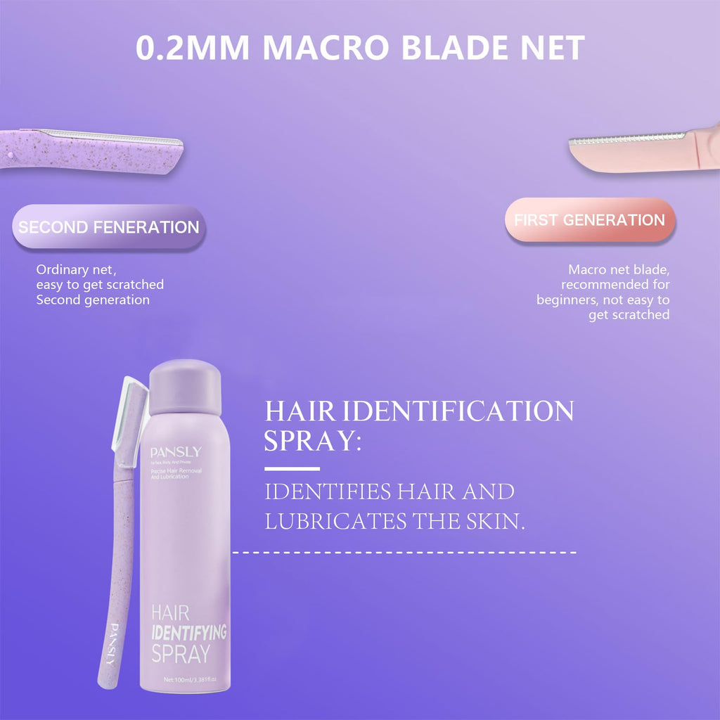Newly upgraded 2026 Hair Identifying Spray Kit, Moisturizing&Smoothing skin &Hair Reducing Skin Care Dermaplaner Spray Set for Women 100ML
