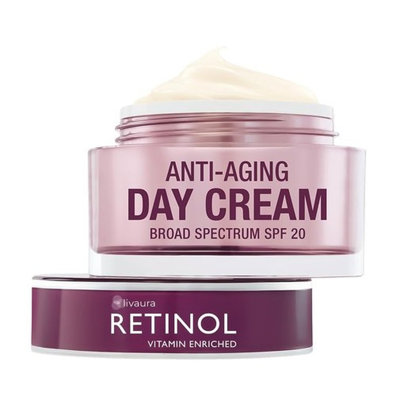 LIVAURA Retinol Day Cream SPF 20 - Broad Spectrum UVA/UVB Protection & Anti-Aging Moisturizer