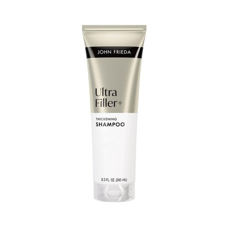 John Frieda ULTRAfiller+ Thickening Shampoo, Strengthening Shampoo for Damaged or Thin Hair, Infused with Biotin and Hyaluronic Acid to Strengthen Hair for Thicker Fuller Results, 8.3 Fl Oz