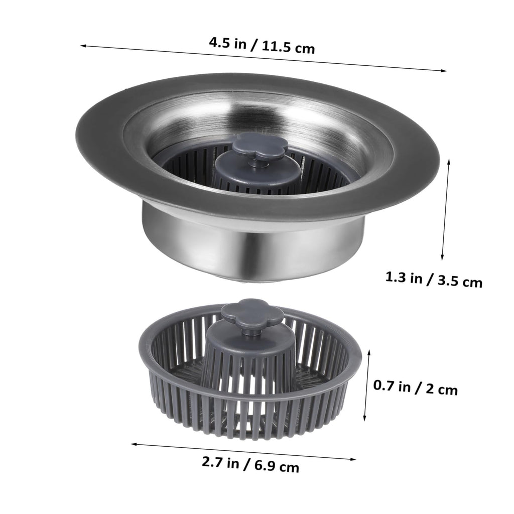 Uonlytech 3-in-1 Kitchen Sink Drain Strainer and Stopper Stainless Steel Basket Strainer with Handle Anti-Clogging for 1/2 Inch Drain