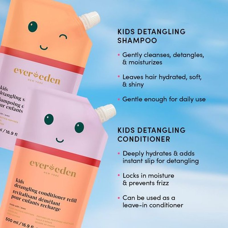 Evereden Kids Shampoo Refill, 16.9 fl oz | Detangling, Clean, Non-Toxic Ingredients | Gentle Kids Haircare