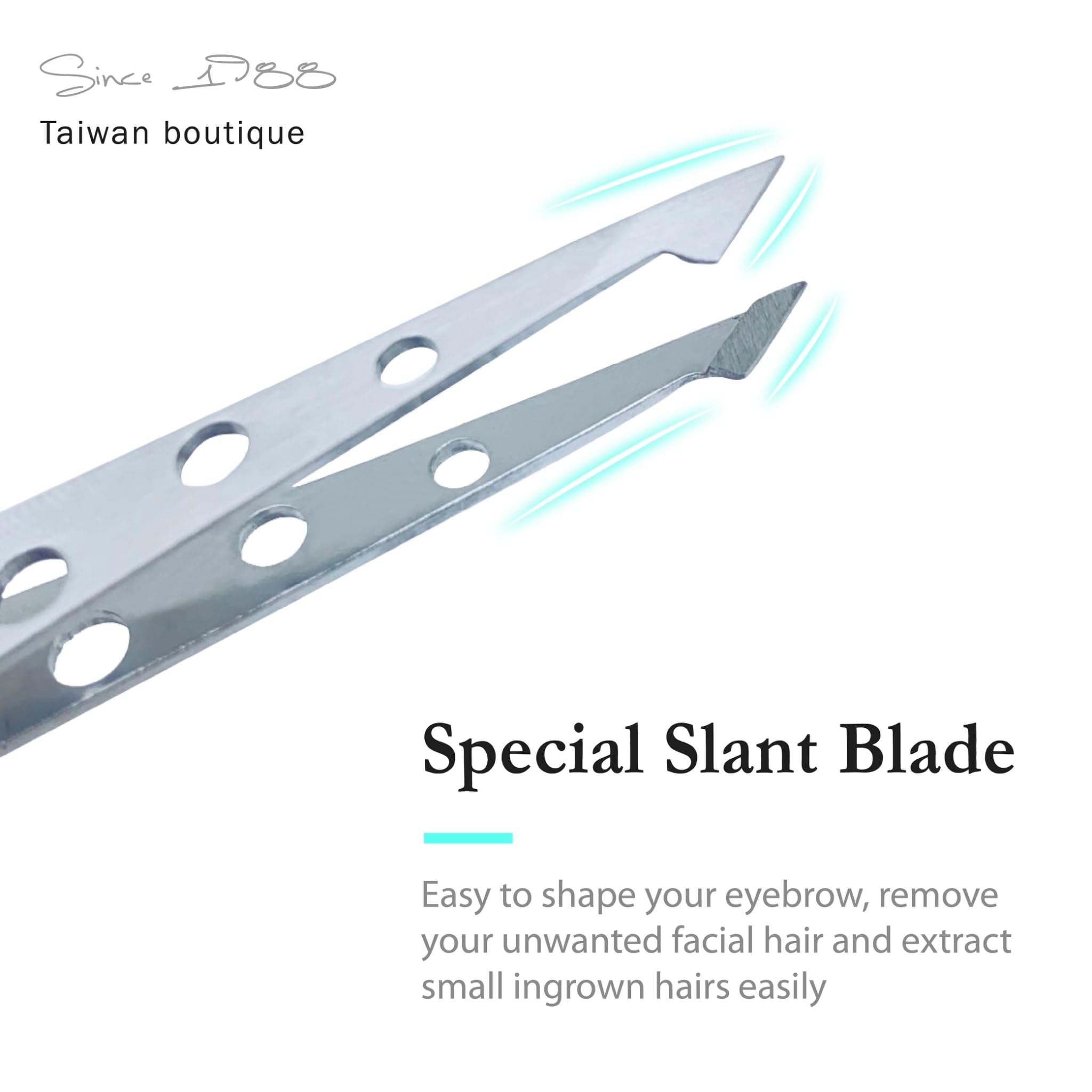 Slanted Point Tweezers, Stainless Steel, Precision Eyebrow and Hair Removal, SUNDEN SD2310