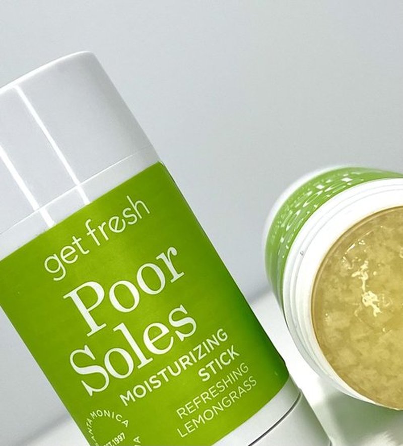 Get Fresh Poor Soles - Deeply Moisturizing Stick for Feet, Knees, and Elbows to Heal and Soften Dry Skin, with Shea Butter, Avocado Oil, and Lemongrass, 28g