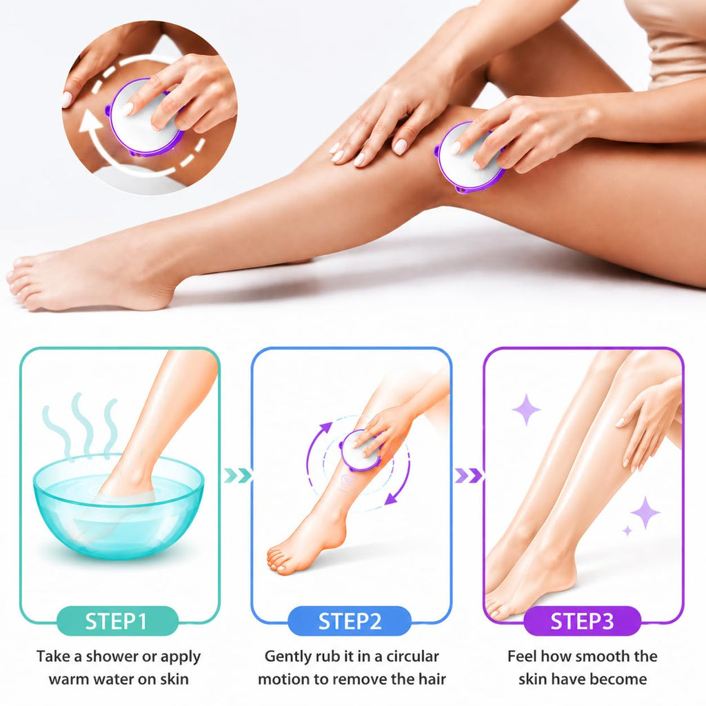 Magic Crystal Hair Eraser, Suitable for Men and Women Painless Exfoliating Crystal Hair Removal Tool, Magic Crystal Hair Remover for Legs and Back of Arms (Blue)