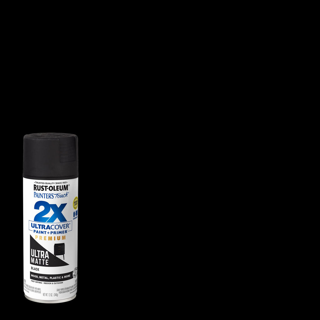 Rust-Oleum Painter's Touch 2X Ultra Cover Spray Paint, Ultra Matte Black