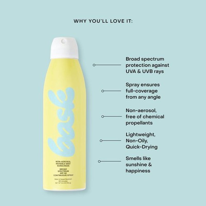 Bask Suncare SPF 30 Sunscreen Spray - Non-Aerosol, Lightweight & Moisturizing | Broad Spectrum UVA/UVB Protection, 5.5 oz
