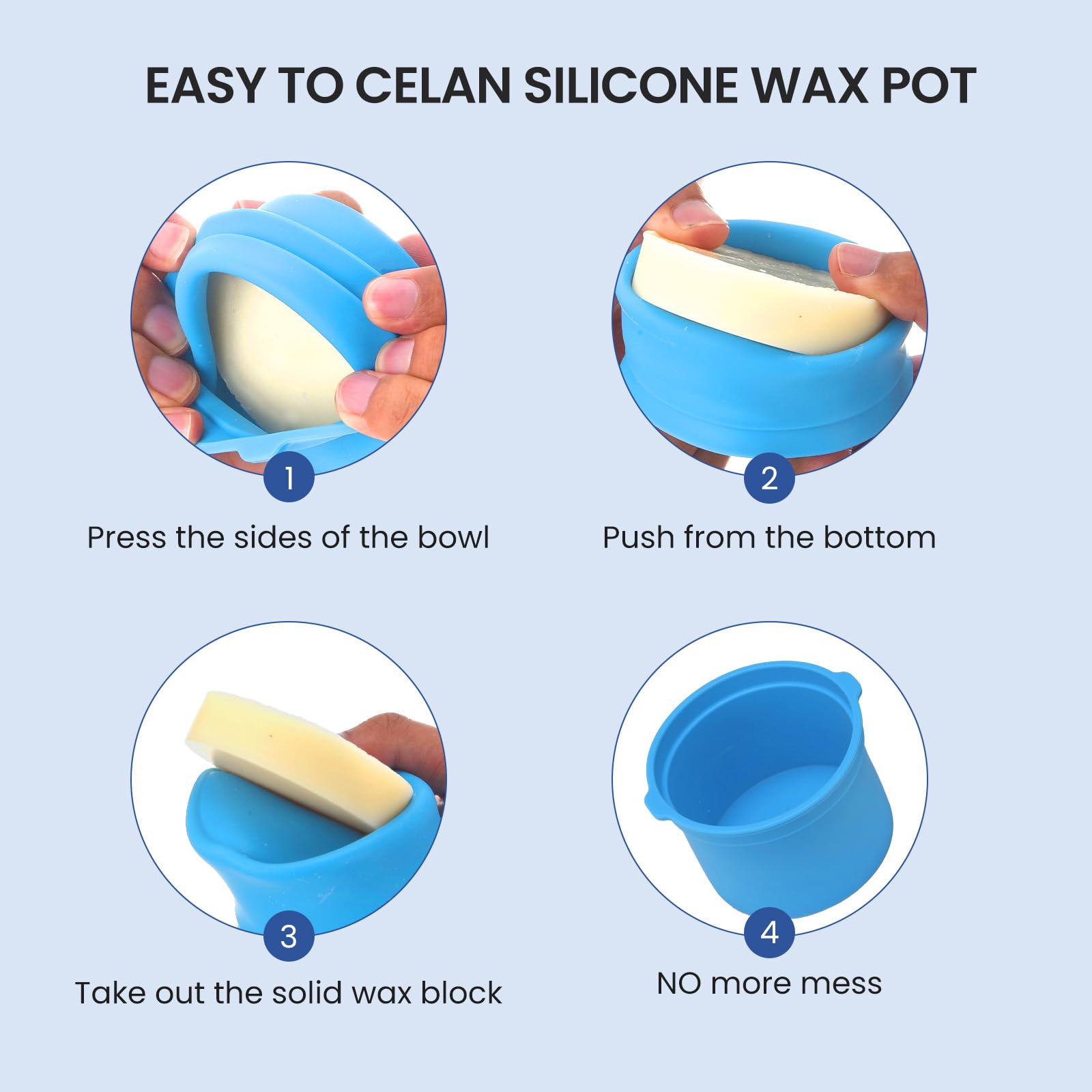 AUZEAL Waxing Kit for Women Men, 250ML Wax Kit for Hair Removal, Eyebrow, Bikini, Legs, Face, Nose, Brazilian, 2 Pack Hard Wax Beads and 30 Wax Sticks, Precise Temp Control, Sensitive Skin, Home Use