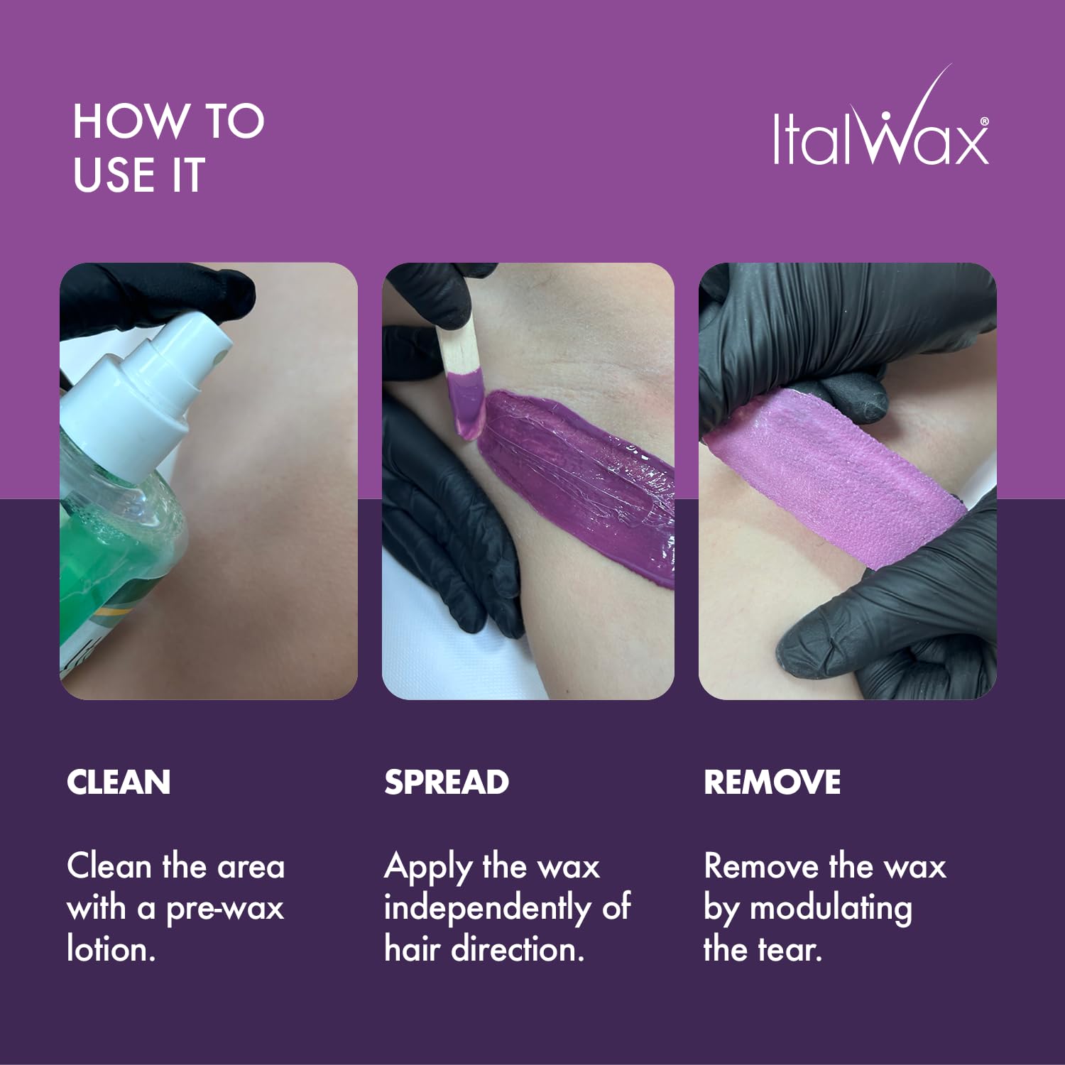 Italwax Classic Line Plum Hard Wax Beads 1.1 lb (500 g) – Long Setting Stripless Wax for Beginners & Controlled Application – Made in Italy
