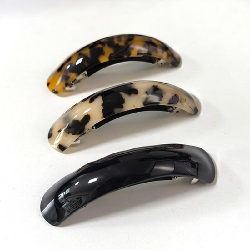 Mistofu Large Hair Barrettes for Women Beautiful Lines Simple Retro Classic Snap French Hair Clips, Fashion Hair Accessories for Women Thick Hair 3 Pcs (HJ-Tortoise Shell)