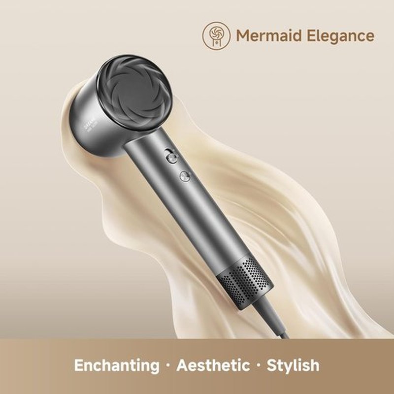 Dreame Glory Mix High-Speed Hair Dryer - Dual Voltage, 3 Magnetic Nozzles, Lightweight Black Design