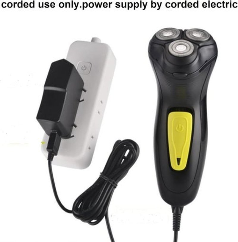 Skiennix Professional Corded Electric Shaver - 3D Rotary Razor for Close Shave & Bold Hair | Pop-Up Trimmer Included