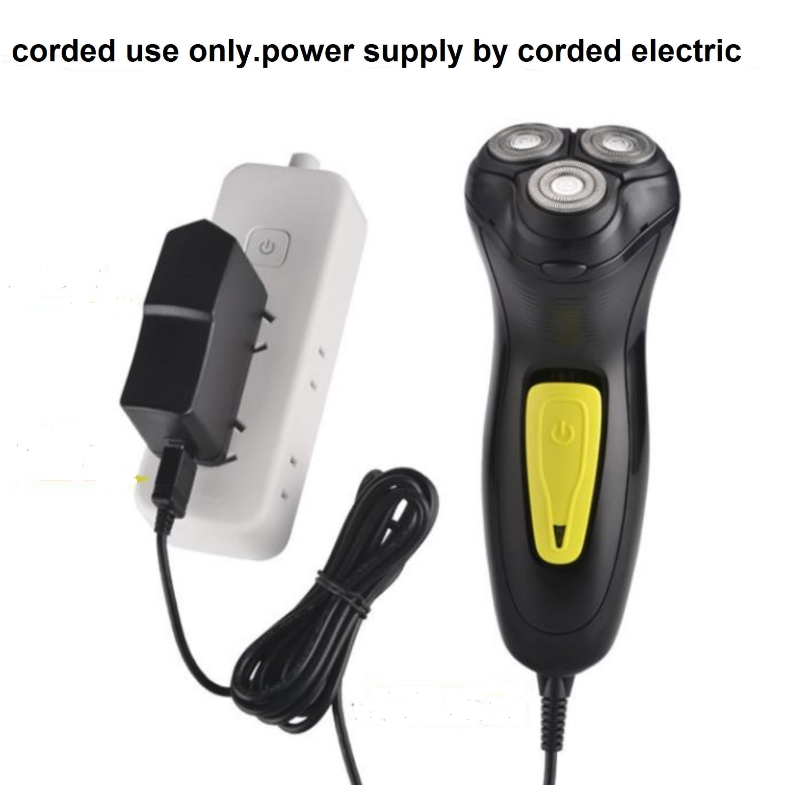 VSTSERIES Professional Corded Electric Shaver,Self Bald Head Razor,3D Rotary Shaver for Man,Close Shave Face & Head,Pop-up Trimmer for Bold Hair Stubble Beard,12v Powerful Motor,Corded Power Supply