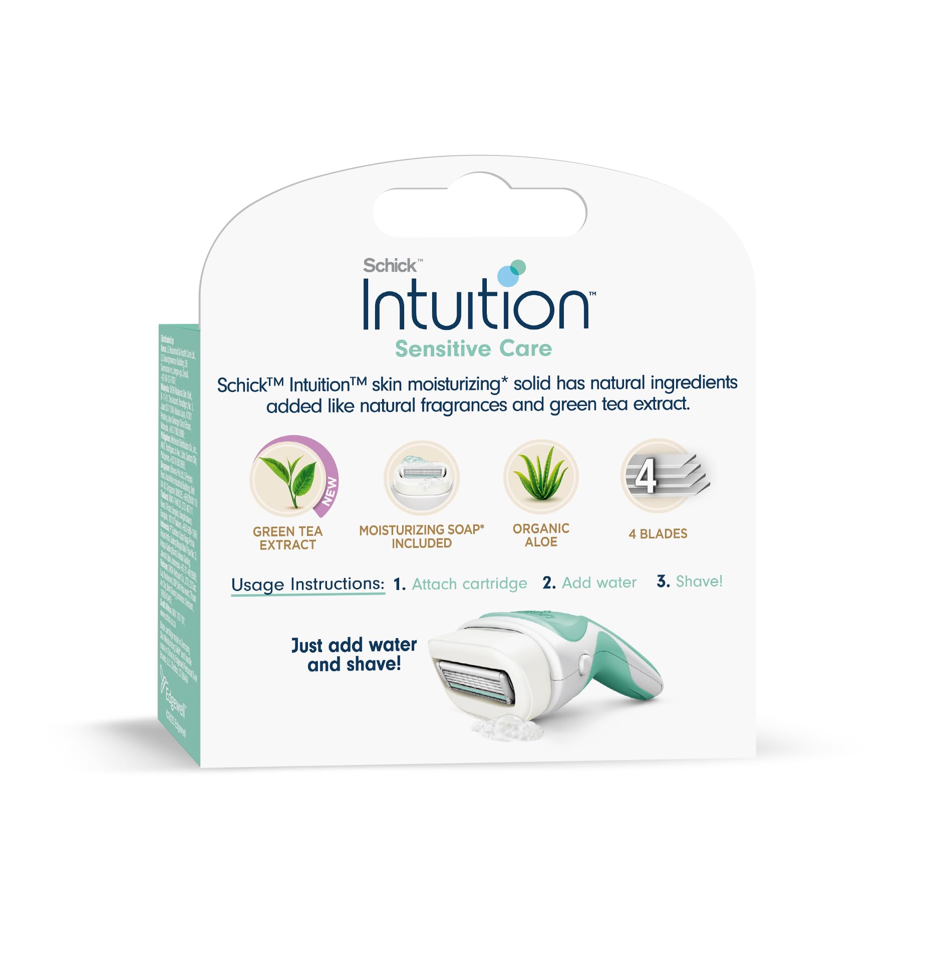 Schick Intuition Sensitive Care Razor Blade Refill Cartridges, 3 Count (Packaging may vary)