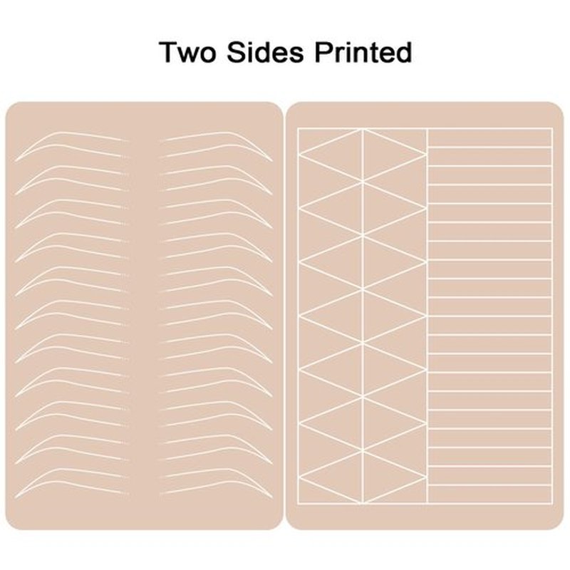 3 pcs Thicken Two sides Microblading Practice Silicon Skin Perfect for Permanent Makeup and Microblading Nano brows ombre brow practice (Two sides-3pcs)