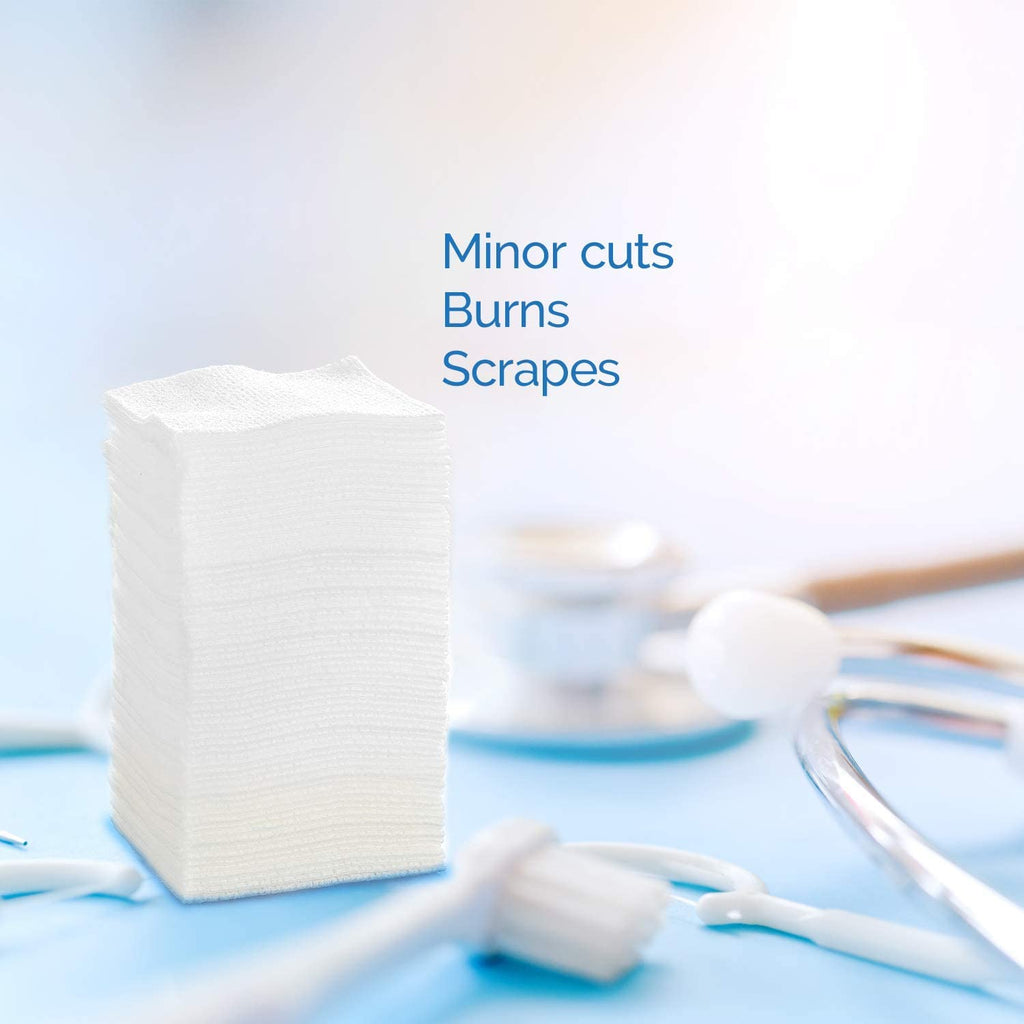 JMU 800 Gauze Pads 4x4, Non Woven Sponges 4-Ply Non-Sterile Guaze All Purpose Gauze Sponges(200Pcs/Bag,Total 4 Bags)