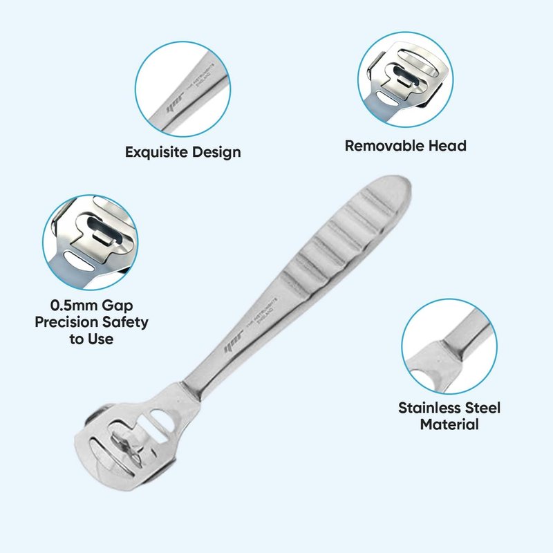 YNR Stainless Steel Foot Scraper & Callus Shaver for Feet, Pedicure Hard Skin Remover Tool with Callus Shaver Blades, Foot File for Callused Feet & Smooth Heels