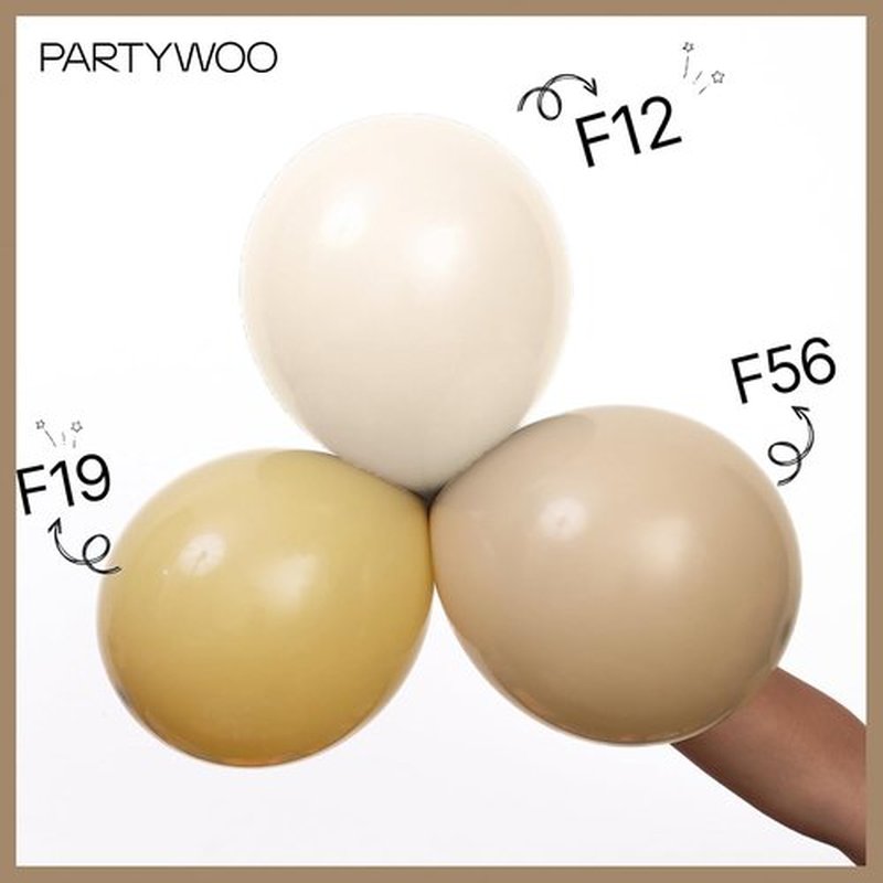 PartyWoo Tan Balloons - 100 Pcs 12 Inch Light Brown Latex Balloons for Weddings & Celebrations