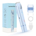 Dermave Bikini Shaver,Bikini Trimmer for Women,2 in 1 Dual Head Waterproof & Painless Electric Razors for Pubic Hair(Blue)