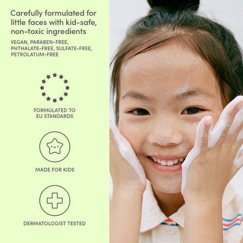 Evereden Kids Travel Set - Vegan 5-Piece Skin & Hair Care Kit | Face Cream, Wash, Shampoo & Conditioner with Travel Bag