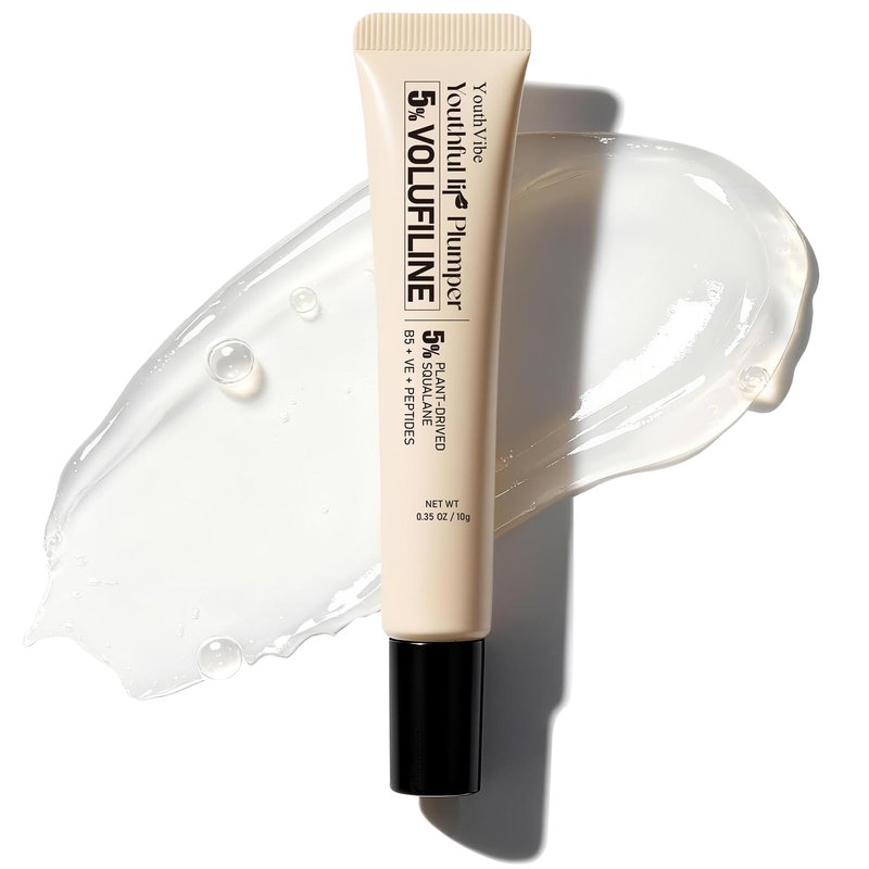 YouthVibe 5% Volufiline Lip Plumper, Nourishing & Anti Aging Over Time with Squalane, Shea Butter, Collagen, Peptide & PDRN - No Burning, No Tingling for Gentle Daily Plumping, 0.35 Ounce (Pack of 1)