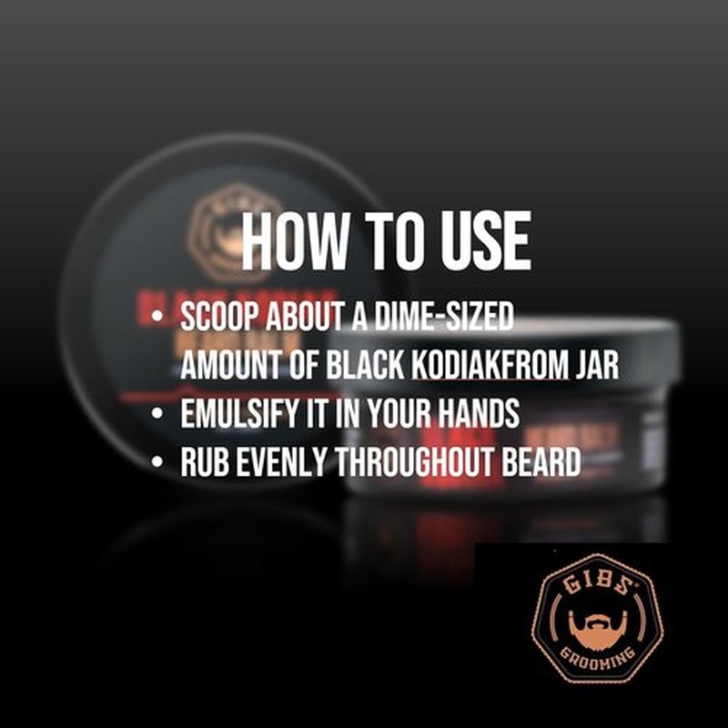 GIBS Grooming Black Kodiak Beard Balm - Nourishing Beard Care, 2 oz for Softness & Control