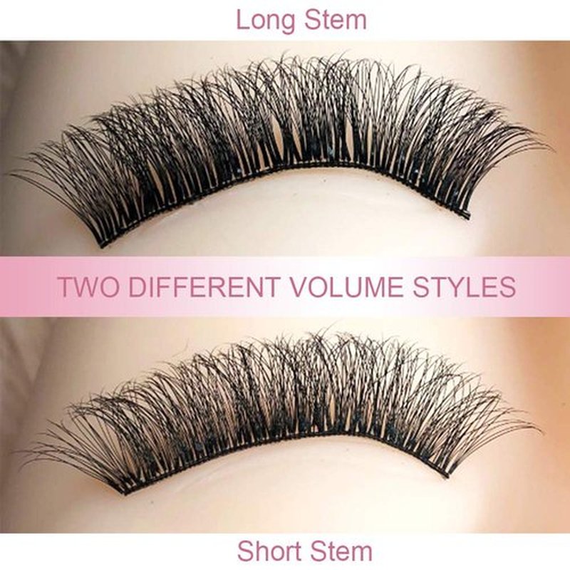 Premade Fans Eyelash Extensions 3D-D-0.10-12 Short Stem Premade Volume Eyelash Extensions 3D 5D 7D Volume Lash Extensions 9 to 20 mm Pre made Lash Fans C D Curl .07 .10(3D-D-0.10,12mm)
