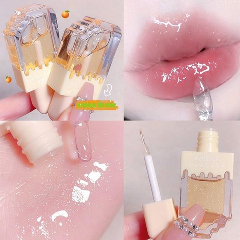 Pakivs 3Pcs Clear Cute Lip Gloss Set,Fruit Flavored Lip Oil Set,Long Lasting Moisturizing,Hydrating Lip Glow Oil,Party Gift,Non-toxic