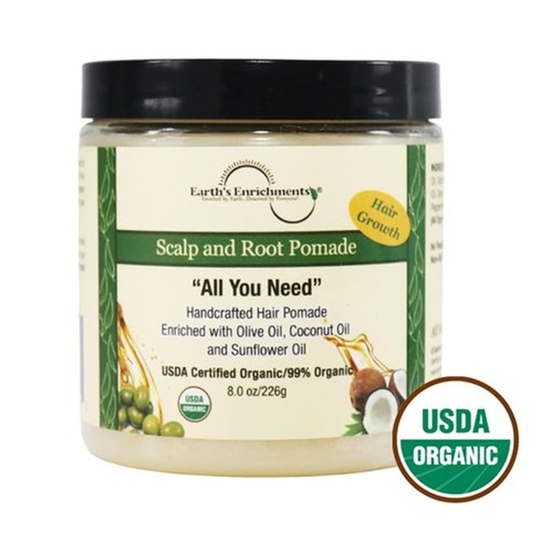 Earth's Enrichments Organic Pomade - Natural Hair Growth Formula with Tea Tree & Lavender Oil | 8oz