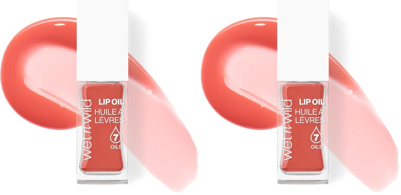 wet n wild Lip Oil - Lightweight, Non-Sticky, Hydrating & Nourishing Formula with Marula & Jojoba Oils, Vegan & Cruelty-Free - Cedar Rose (Pack of 2)