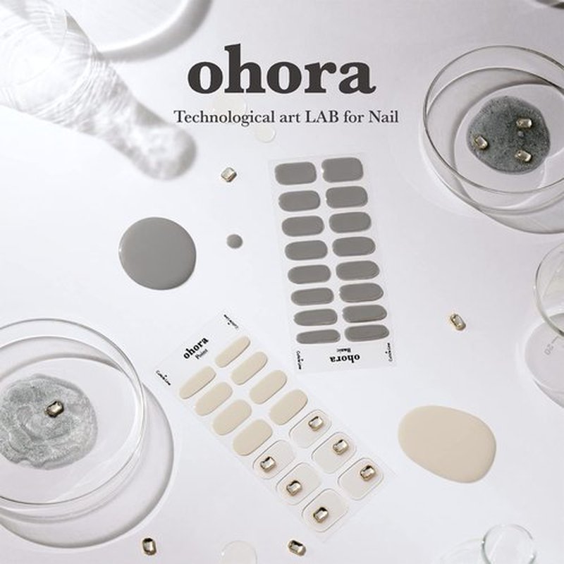 ohora Semi Cured Gel Nail Strips (N Tint Reddish) - Pink, Tint, Works with Any UV/LED Lamps, Salon-Quality, Long Lasting, Easy to Apply & Remove - Includes 2 Prep Pads, Nail File & Wooden Stick