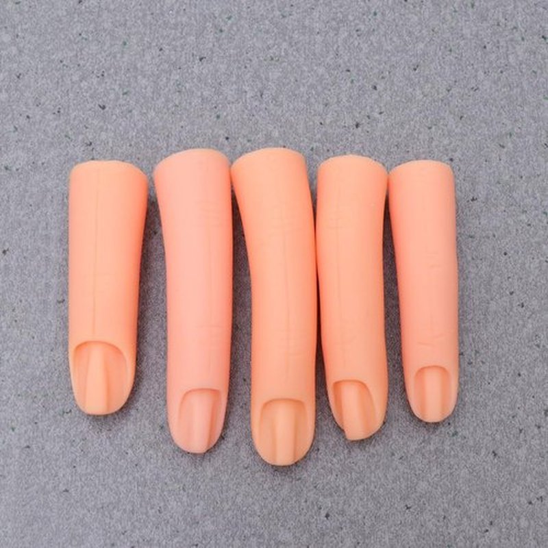 PLAFOPE Nail Art Practice False Finger Model 5Pcs Manicure Training Tool Bendable Fake Fingers for Acrylic Nails Diy Nail Art Beginners and Salon Use