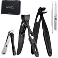 Precision Stainless Steel Heavy Duty Angled Head,Wide Jaw Clippers for Seniors,Ingrown Toenail,Thick Nail.Extra-Long Handle, Slanted Nail Cutter for Men,Women,Pregnant,Elderly.Stocking Stuffers.5Pcs