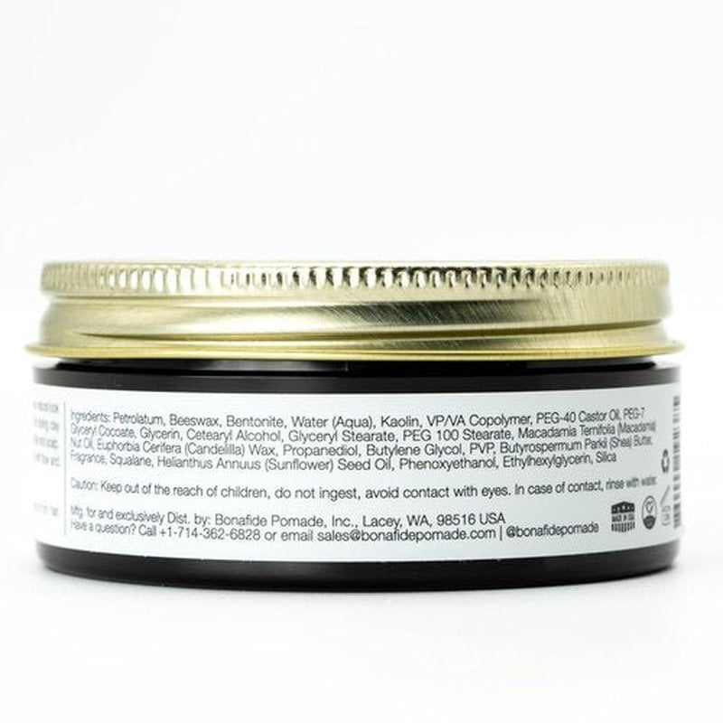 Bona Fide Pomade, Clay Pomade 2 oz. | Strong Pliable Hold & Low Shine, infused with natural ingredients that promote hair and scalp health