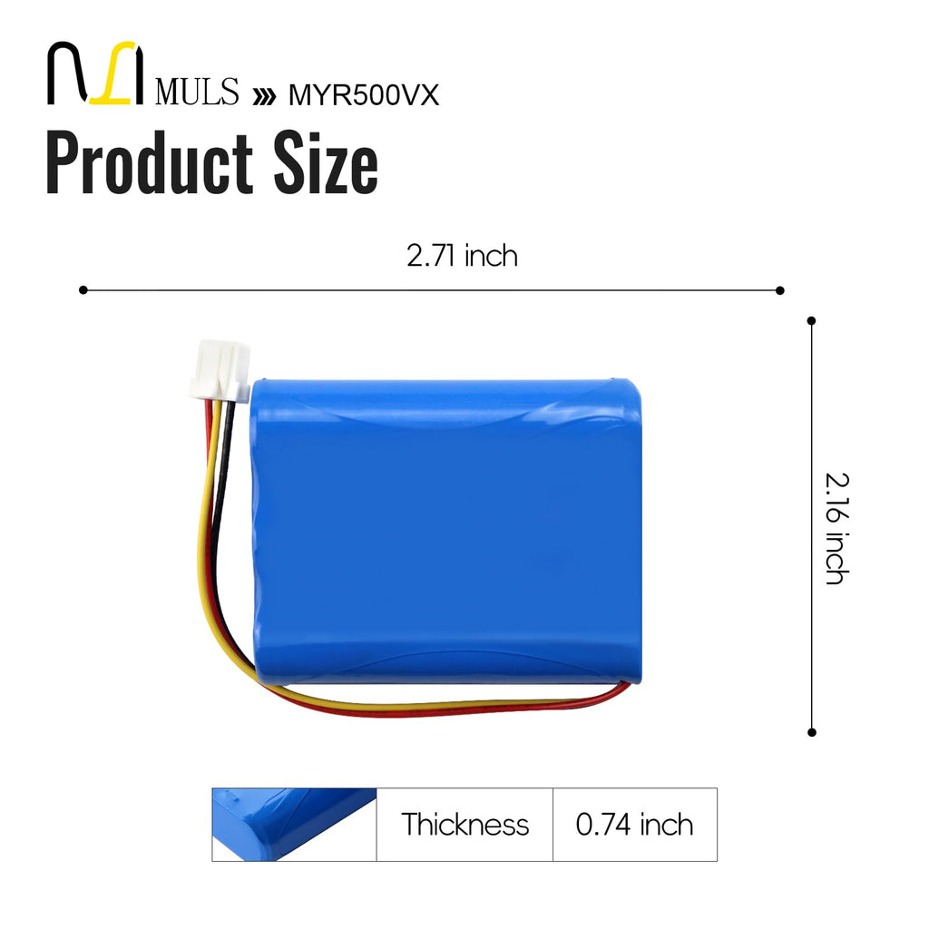 MULS 12J001609 Battery Replacement for Moneual Everybot RS500 RS700 Robot Vacuum Cleaner with Tools 11.1V 2600mAh