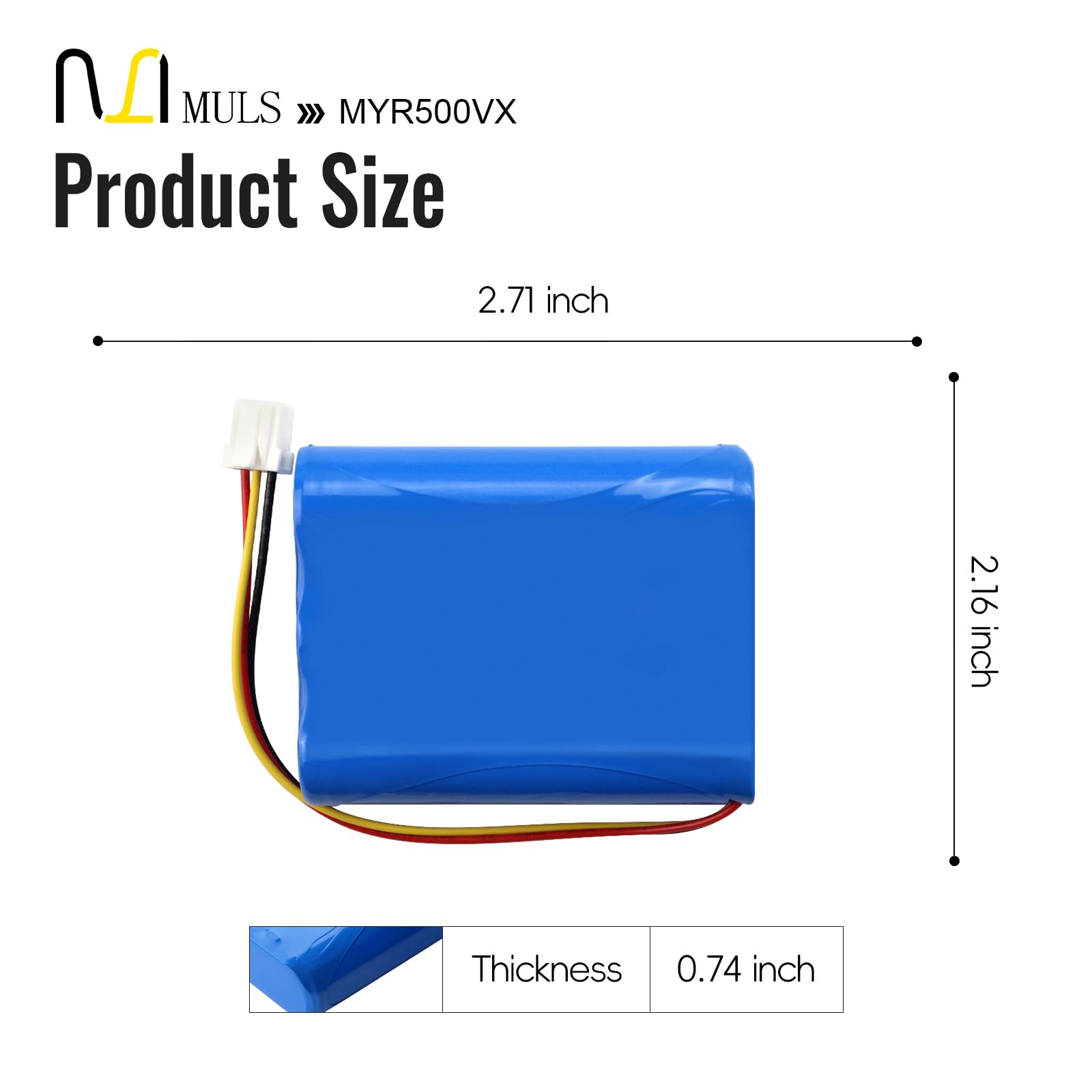 MULS 12J001609 Battery Replacement for Moneual Everybot RS500 RS700 Robot Vacuum Cleaner with Tools 11.1V 2600mAh