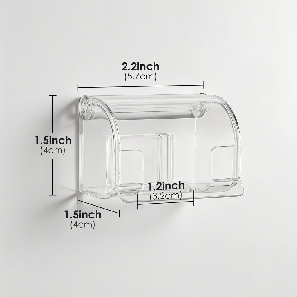 LUEXBOX 2 Pack Razor Holder with Cover for Shower Wall, Self Adhesive Razor Stand Shaver Organizer, Plastic Razor Hanger Hooks Compatible with Fusion 5 Proglide, Mach 3 Classic (Clear)