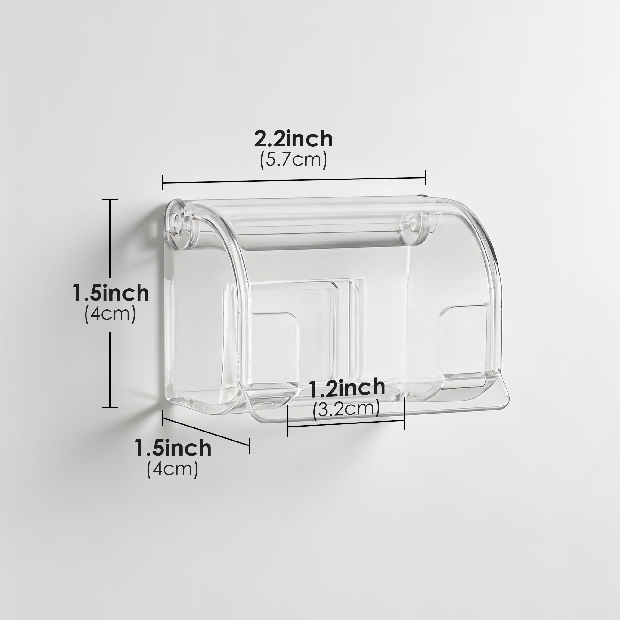 LUEXBOX 2 Pack Razor Holder with Cover for Shower Wall, Self Adhesive Razor Stand Shaver Organizer, Plastic Razor Hanger Hooks Compatible with Fusion 5 Proglide, Mach 3 Classic (Clear)