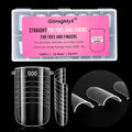 Straight Flat Polygel Nail Forms for Finger and Toes,GlimightyX Pre-etched No File Dual Forms Molds for Large Wider Normal Petite Finger &Toe Nail Beds,16 Sizes 000 to 13