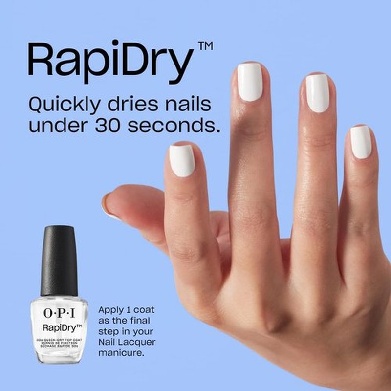 OPI Nail Lacquer Top Coat - Clear Nail Polish for High Shine & Quick Drying Finish | Chip Resistant & Long Lasting