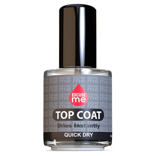 EXCUSE ME Duo Set Quick Dry Fast Top Coat + Base Coat Clear Long Lasting 15 ml / 0.5 oz