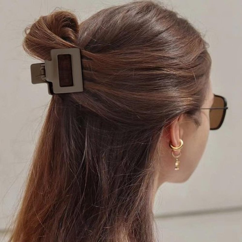 HFLYJPYW 8 Pack Small Claw Clips for Women Girls Double Row Teeth Medium Hair Clips Matte Claw Clips for Thin Hair No Slip Hair Clips for Short Hair Accessories (Dark Series)