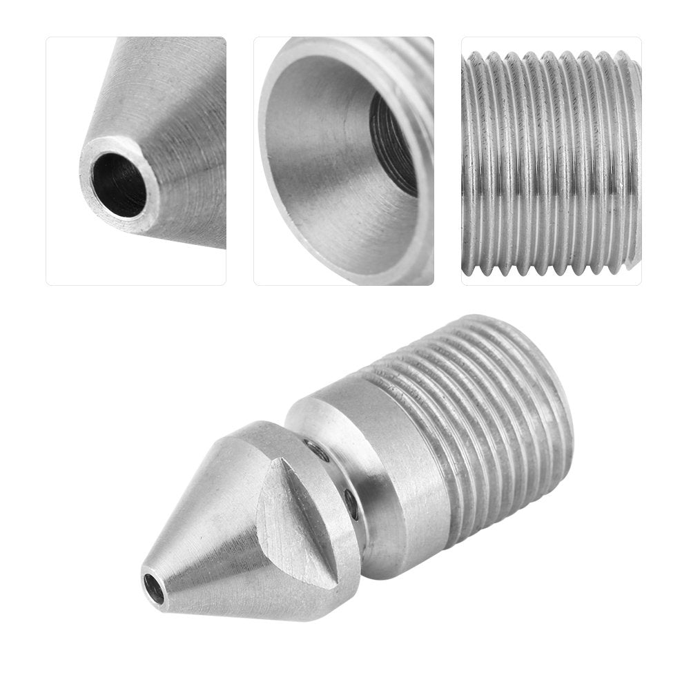 Stainless Steel SS304 Drain Cleaning Nozzle Pressure Washer Sewer Jetter Nozzle 3/8" Male Thread Pressure Sewer Jet Cleaning Water Pipe Drain Jetter Nozzle - 250 Bar